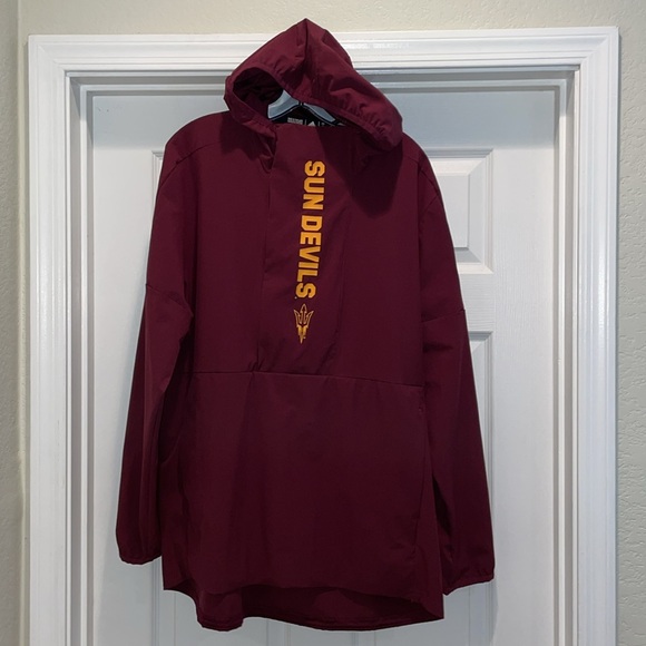 ADIDAS Arizona Sun Devils NCAA Gamemode FZ Wind Breaker Light Jacket Hooded ASU - Picture 3 of 10